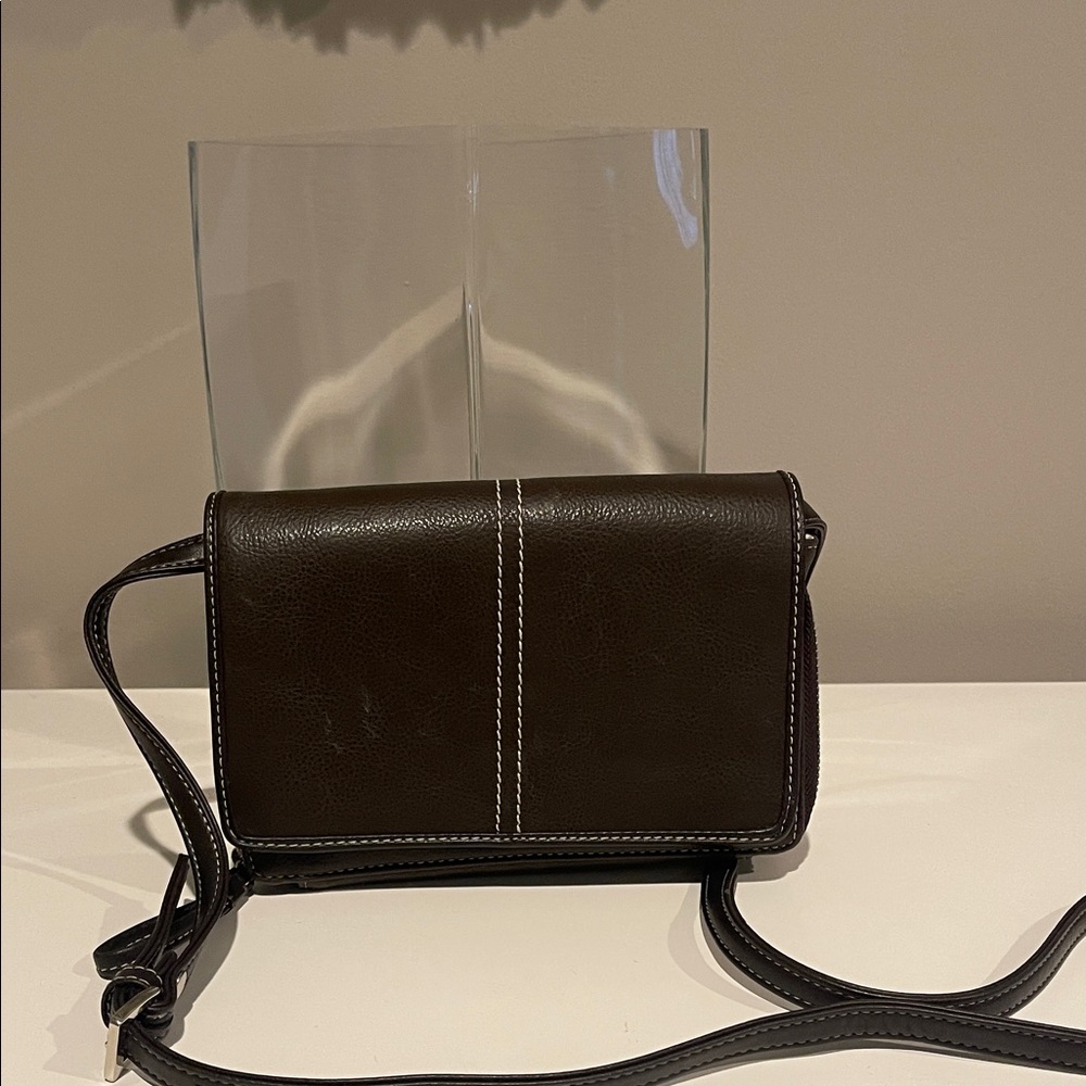 Liz Claiborne Brown Crossbody Wallet